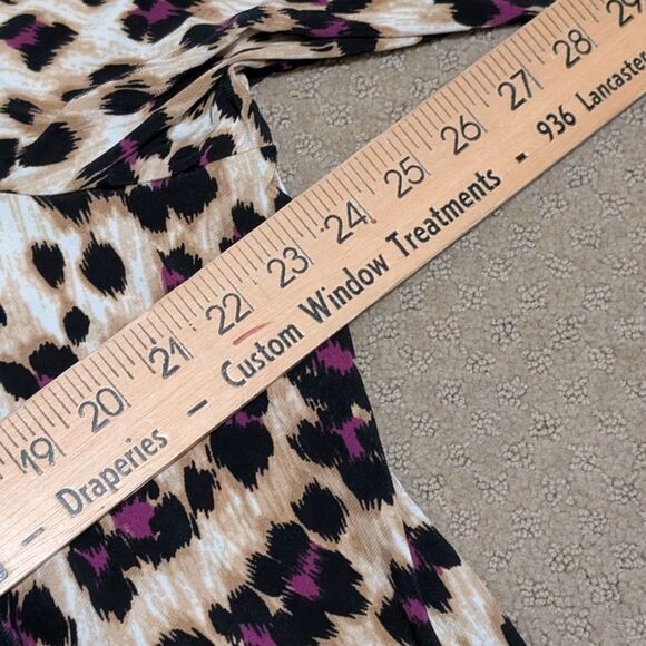 Marc Bouwer leopard print rouched blouse button blouse stretch comfort size 2X - Picture 6 of 9